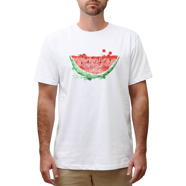 Watermelon Mens Casual Short Sleeve T Shirt Athletic Cotton Tee Orange 